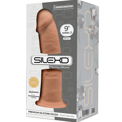 SILEXD - MODELLO 2 PENE REALISTICO PREMIUM SILEXPAN SILICONE CARAMEL 23 CM