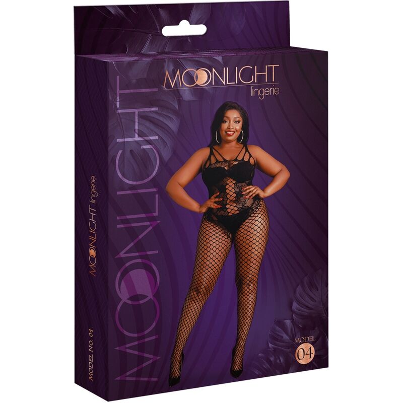 MOONLIGHT - BODYSTOCKING MODELLO 4 NERO TAGLIA FORTE