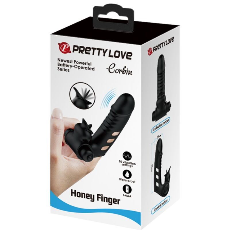 PRETTY LOVE - COPERTURA PER DITA VIBRATORE CORBIN NERA