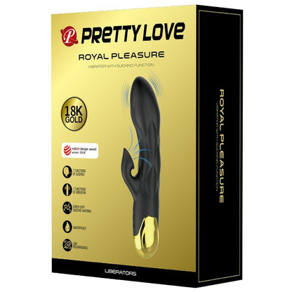 PRETTY LOVE - VIBRATORE DI LUSSO NERO RICARICABILE PLACCATO IN ORO