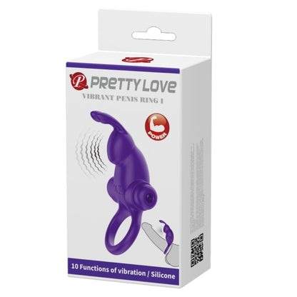 PRETTY LOVE - ANELLO VIBRATORE I CONIGLIO PER PENE VIOLA