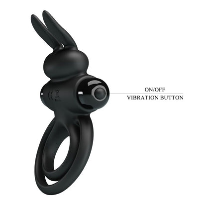 PRETTY LOVE - ANELLO VIBRATOR III RABBIT PER PENE NERO