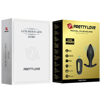 PRETTY LOVE - VIBRATORE RICARICABILE PLUG ANALE REGINA NERO