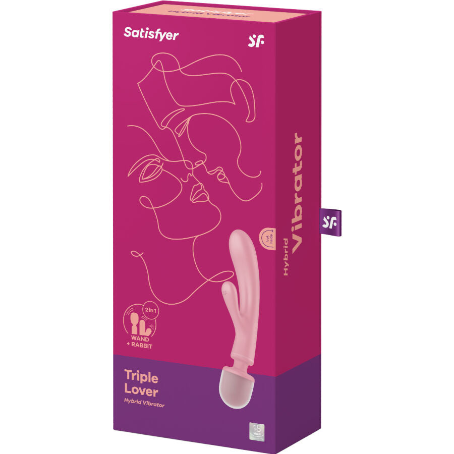 SATISFYER - MASSAGGIATORE VIBRATORE CONIGLIO TRIPLE LOVER ROSA