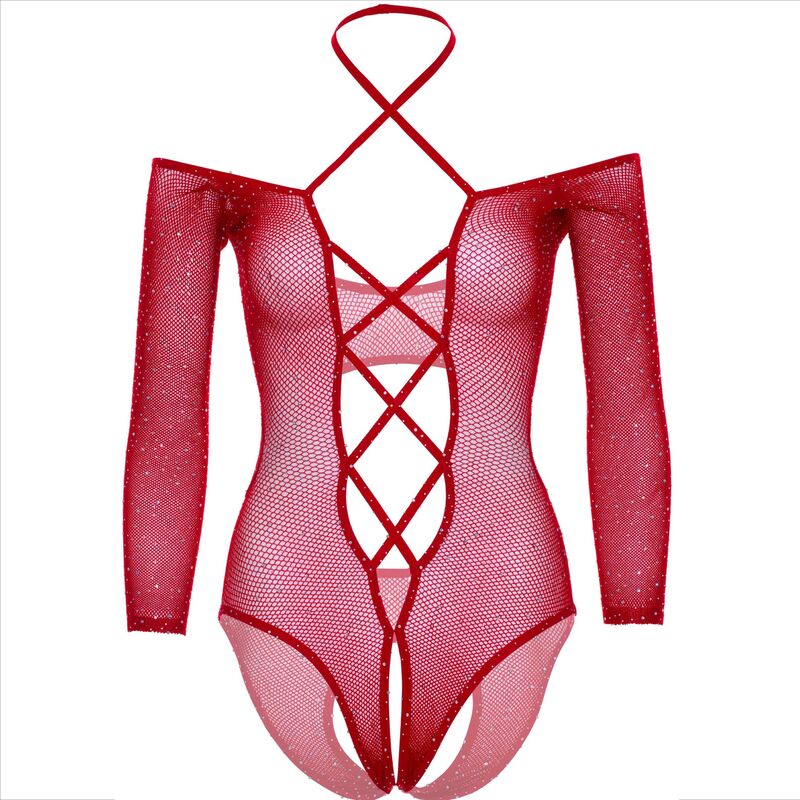 LEG AVENUE - BODY CROTHLESS CON ROSSO LUCIDO