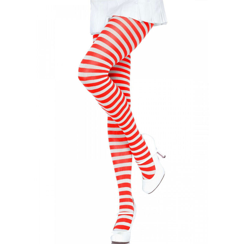 LEG AVENUE - COLLANT A RIGHE BIANCO/ROSSO