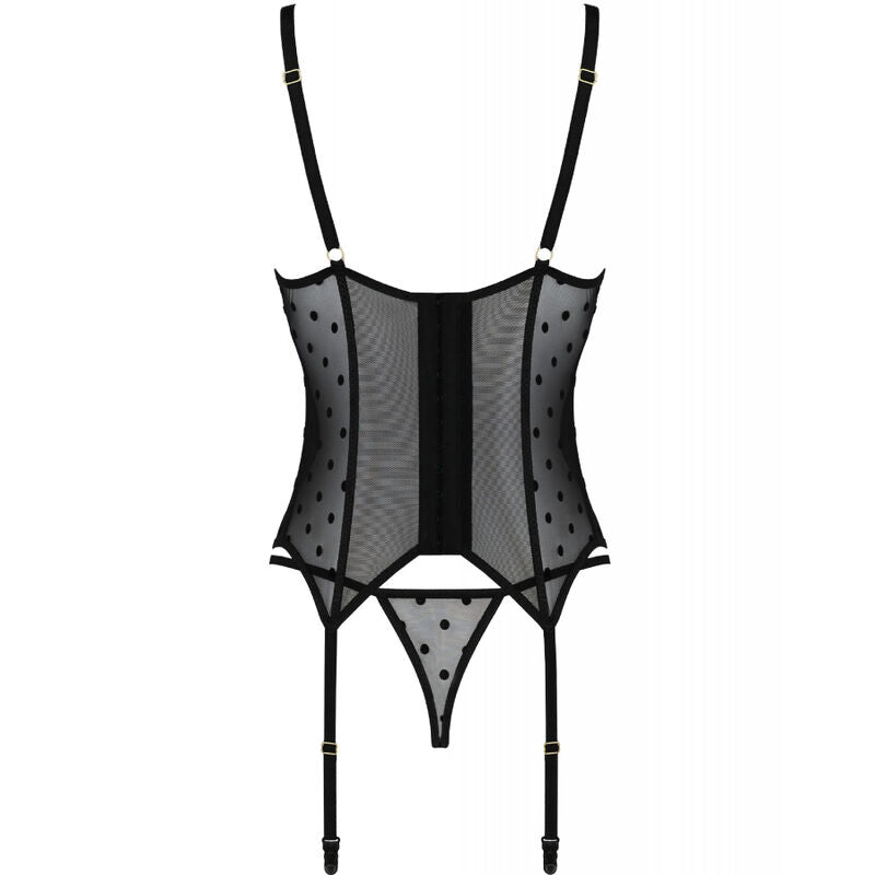 PASSION - CORSETTO E PERIZOMA MARINA NERO S/M