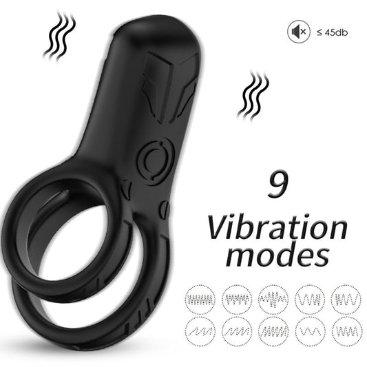 ARMONY - VIBRATORE DOPPIO ANELLO NERO