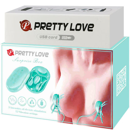 PRETTY LOVE - SCATOLA A SORPRESA PINZETTE PER ELETTROSTIMOLAZIONE BLU