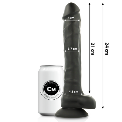 COCK MILLER - COCKSIL ARTICOLABILE IN SILICONE DENSIT NERO 24 CM