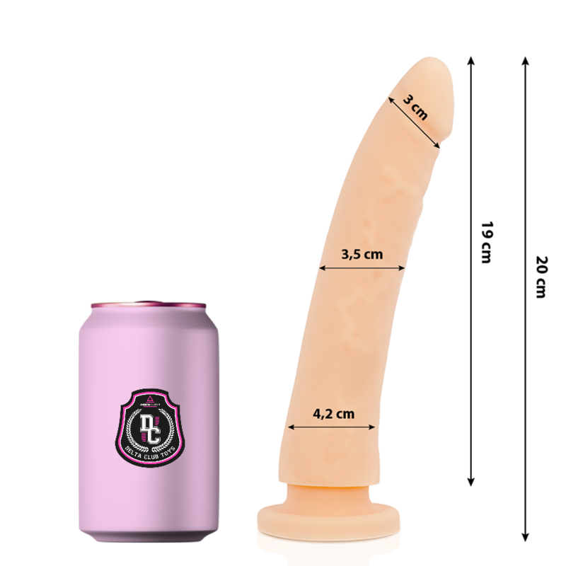 DILDO NATURALE IN SILICONE MEDICO 20 X 4 CM - DELTA CLUB