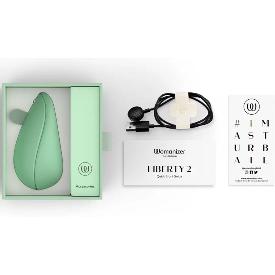 WOMANIZER - LIBERTY 2 STIMOLATORE CLITORIDE & VENTOSA VERDE CHIARO