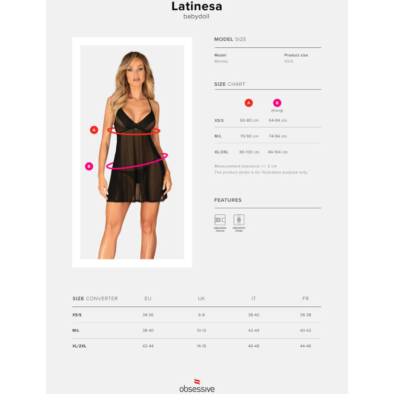 OBSESSIVE - LATINESA BABYDOLL & PERIZOMA XS/S