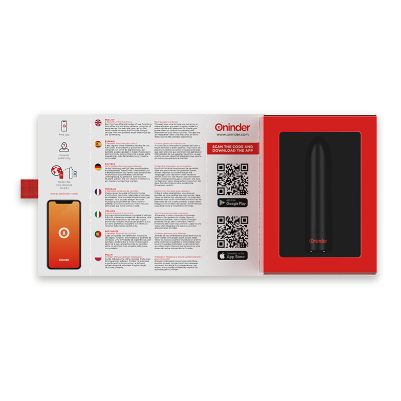 ONINDER - BERLIN VIBRATORE BULLET NERO 9 MODALITÀ 8,5 X 2 CM - APP GRATUITA