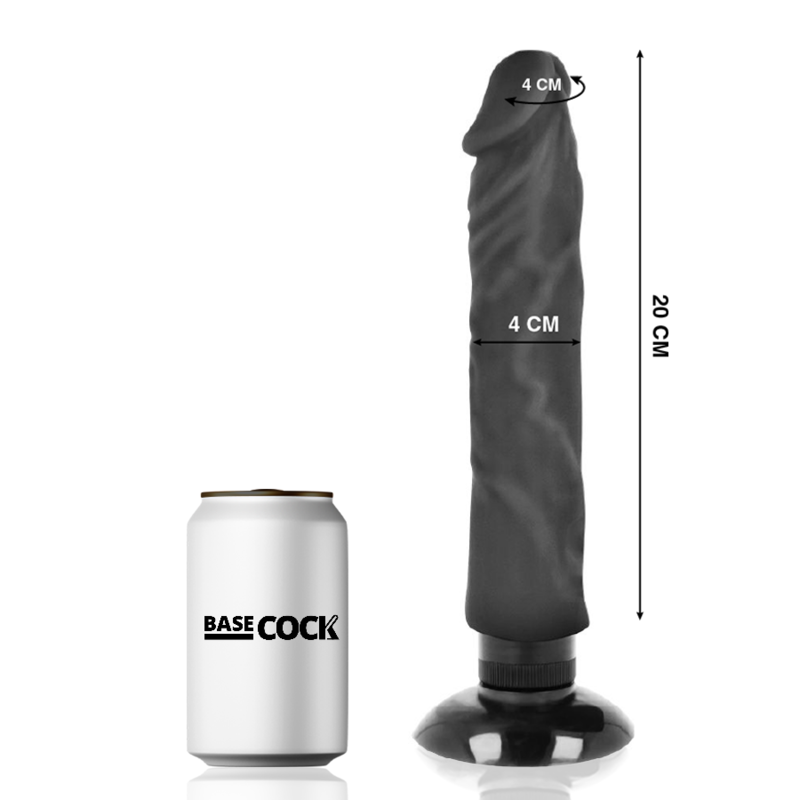 BASECOCK - VIBRATORE REALISTICO 2-1 NATURALE 20 CM -O- 4 CM