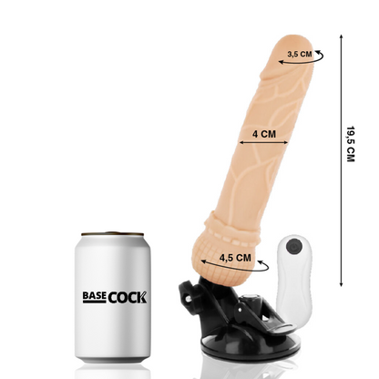 BASECOCK - VIBRATORE TELECOMANDO NATURALE REALISTICO 19.5 CM -O- 4 CM