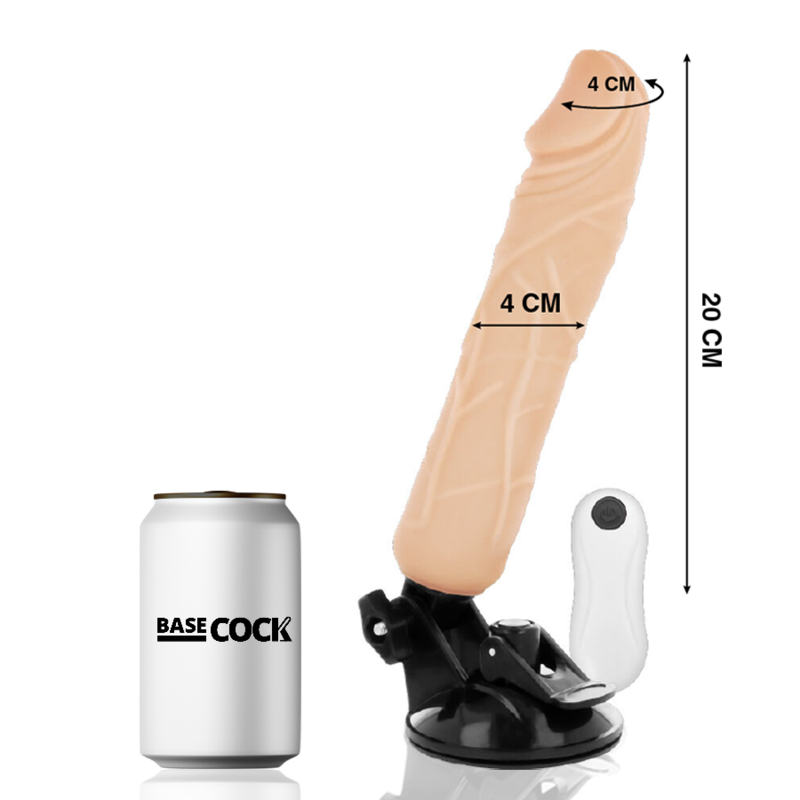 BASECOCK - VIBRATORE REALISTICO TELECOMANDO FLESH 20 CM -O- 4 CM