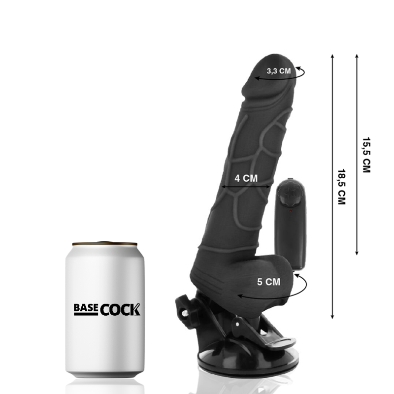 BASECOCK - VIBRATORE TELECOMANDO NATURALE REALISTICO 18.5 CM -O- 4CM