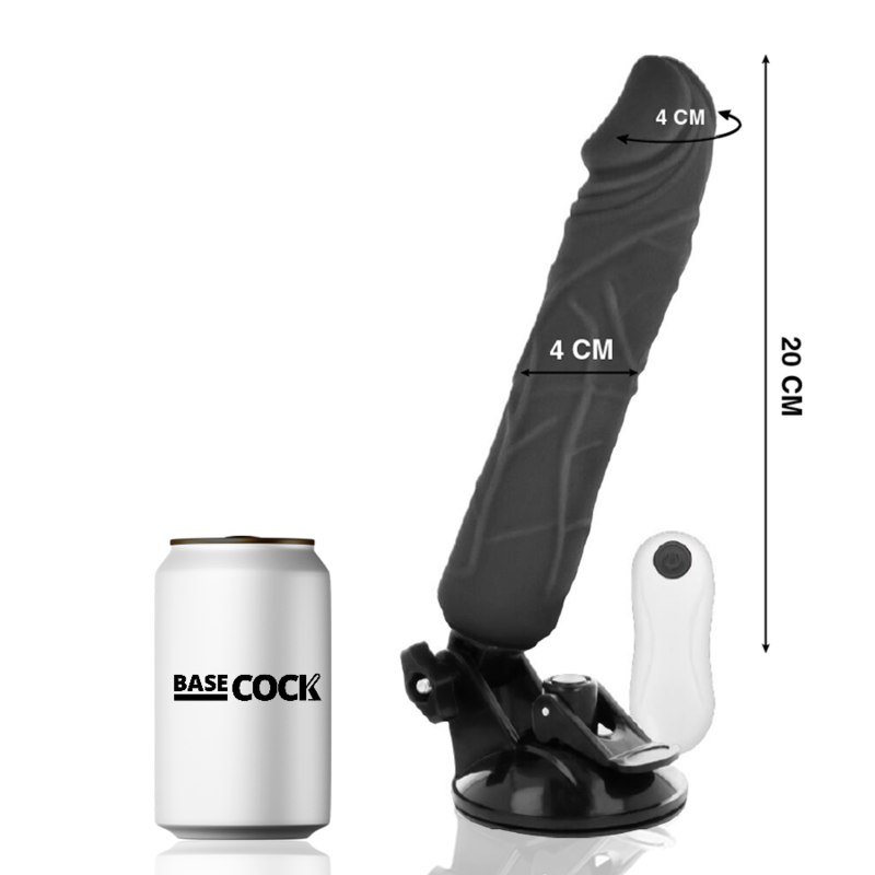 BASECOCK - VIBRATORE REALISTICO TELECOMANDO FLESH 20 CM -O- 4 CM