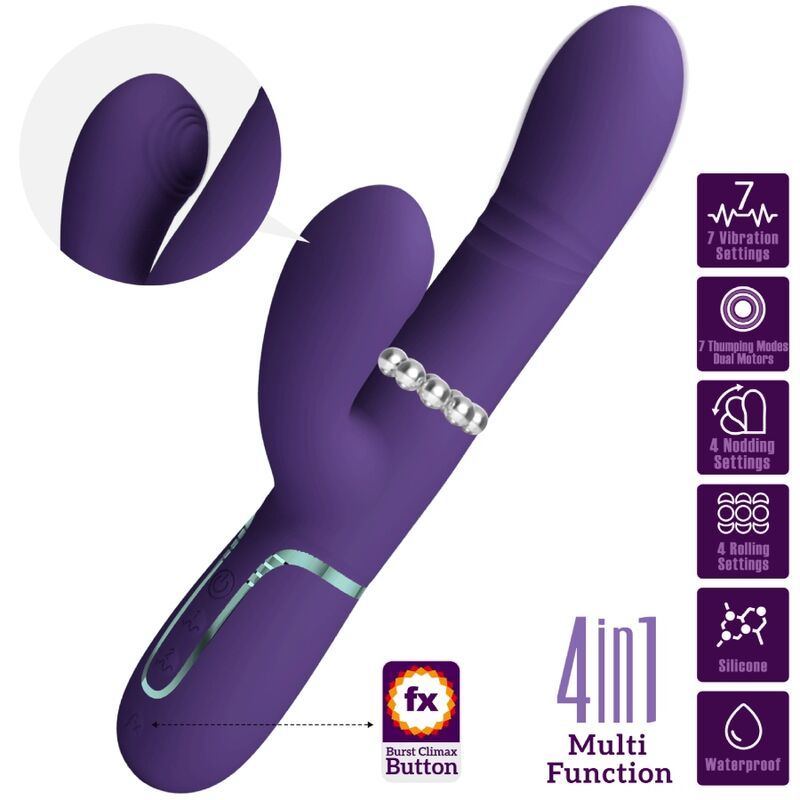 PRETTY LOVE - VIBRATORE MULTIFUNZIONE G-SPOT VIOLA