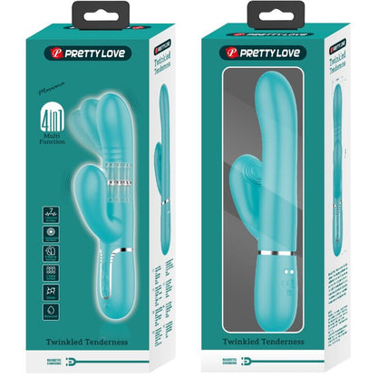 PRETTY LOVE - VIBRATORE MULTIFUNZIONE G-SPOT VERDE ACQUA