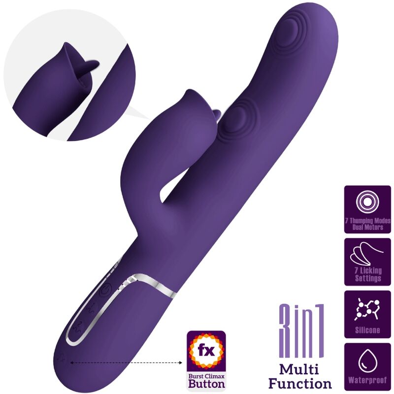 PRETTY LOVE - VIBRATORE CONIGLIO CON VIOLA DA LECCARE