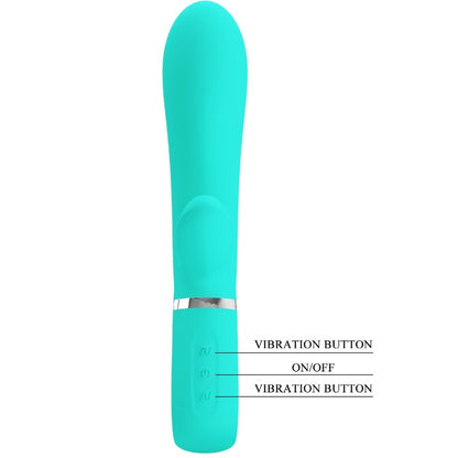 PRETTY LOVE - VIBRATORE MULTIFUNZIONE G-SPOT THOMAS VERDE ACQUA