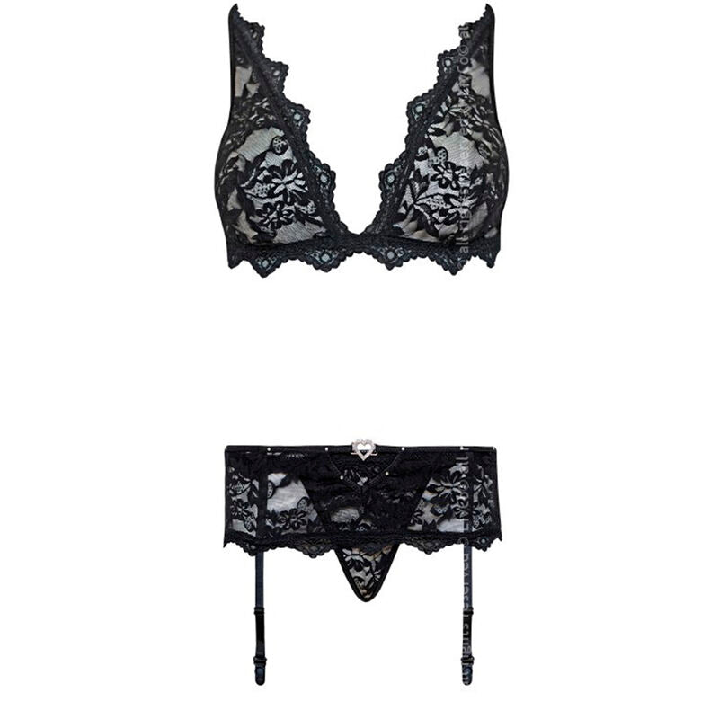 LIVCO CORSETTI FASHION - BELITA LC 90231 REGGISENO + SLIP + REGGISENO NERO S/M