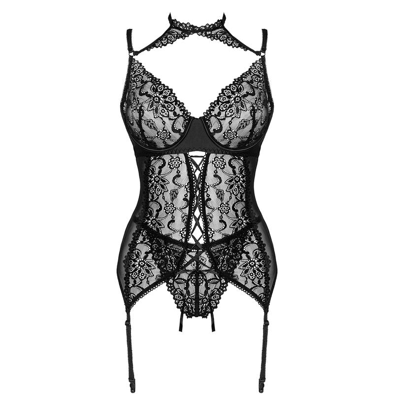 LIVCO CORSETTI FASHION - COLLEZIONE GIELLANDRA FOR THE SENSES CORSETTO + PANTY NERO