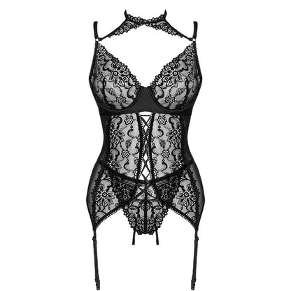 LIVCO CORSETTI FASHION - COLLEZIONE GIELLANDRA FOR THE SENSES CORSETTO + PANTY NERO