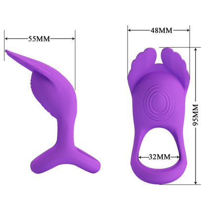 PRETTY LOVE - ANELLO PER PENE VIBRANTE 7 VIBRAZIONI IN SILICONE VIOLA