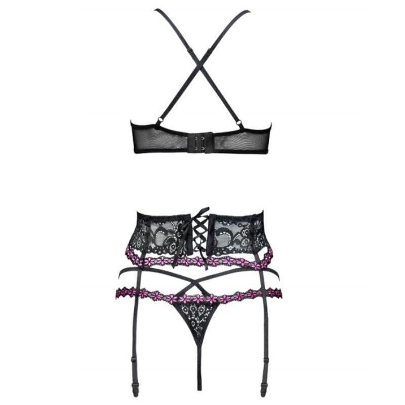 LIVCO CORSETTI FASHION - SNEHANA LC 90443 REGGISENO + REGGISENO + SLIP NERO