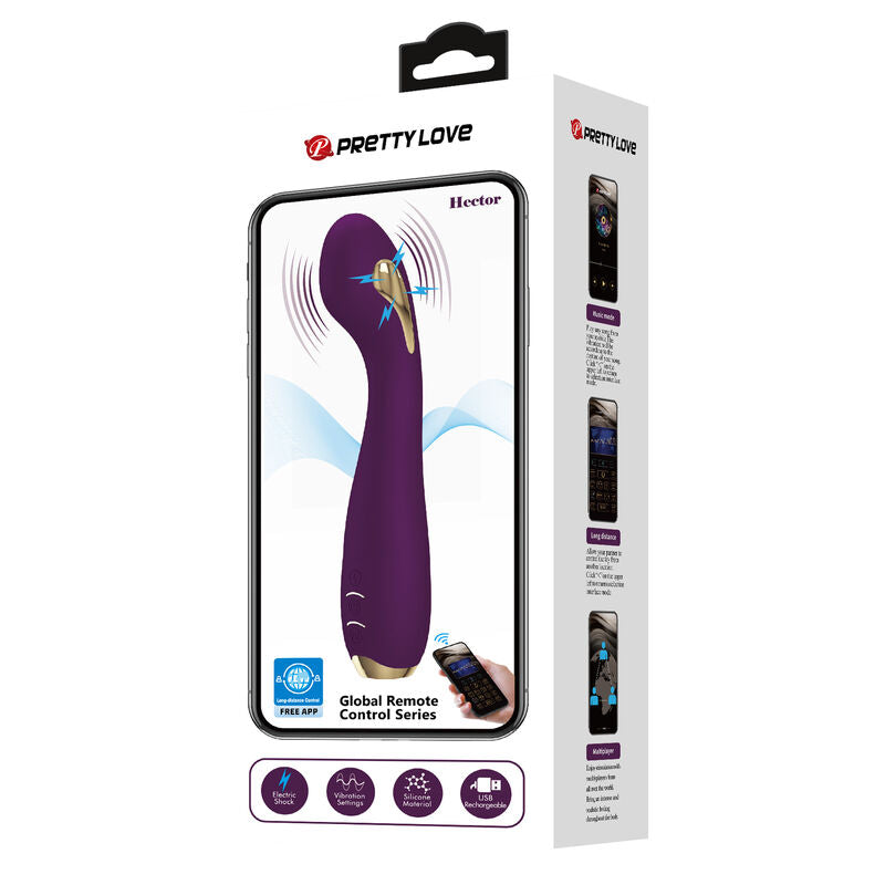 PRETTY LOVE - VIBRATORE ELETTROSHOCK HECTOR BY APP CONTROL VIOLA