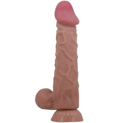 PRETTY LOVE - DILDO REALISTICO SLIDING SKIN SERIES CON VENTOSA SCORREVOLE DELLA PELLE MARRONE 24 CM