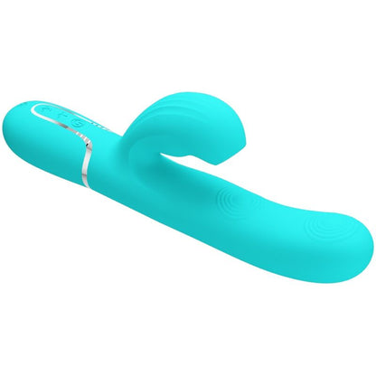 PRETTY LOVE - VIBRATORE MULTIFUNZIONE PERLITA 3 IN 1 G-SPOT VERDE ACQUA