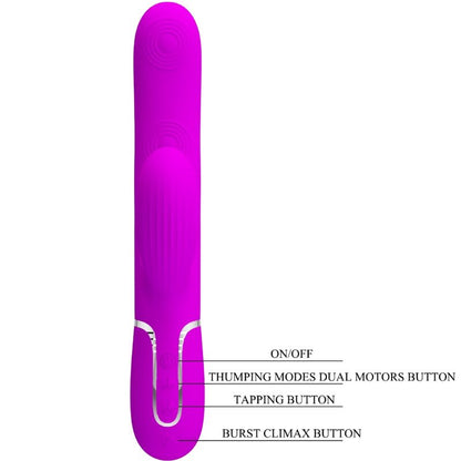 PRETTY LOVE - VIBRATORE MULTIFUNZIONE PERLITA 3 IN 1 G-SPOT VIOLA