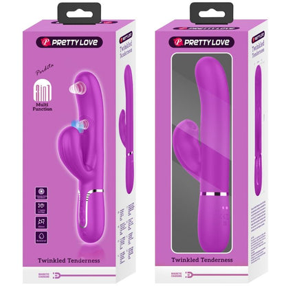 PRETTY LOVE - VIBRATORE MULTIFUNZIONE PERLITA 3 IN 1 G-SPOT VIOLA