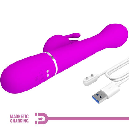 PRETTY LOVE - VIBRATORE DEJON RABBIT 3 IN 1 VIOLA MULTIFUNZIONE