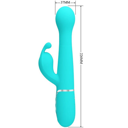 PRETTY LOVE - VIBRATORE DEJON RABBIT 3 IN 1 MULTIFUNZIONE VERDE ACQUA