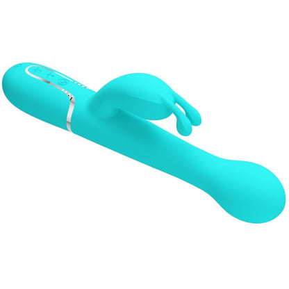 PRETTY LOVE - VIBRATORE DEJON RABBIT 3 IN 1 MULTIFUNZIONE VERDE ACQUA