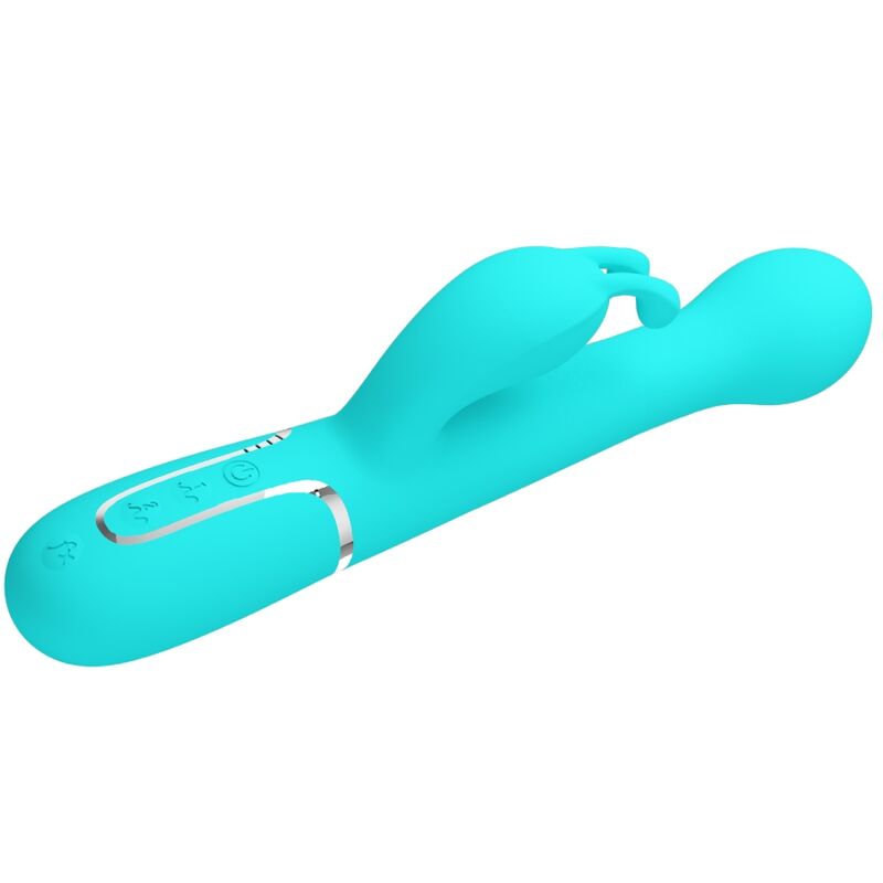 PRETTY LOVE - VIBRATORE DEJON RABBIT 3 IN 1 MULTIFUNZIONE VERDE ACQUA