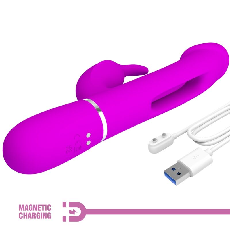 PRETTY LOVE - VIBRATORE DEJON RABBIT 3 IN 1 MULTIFUNZIONE FUCSIA