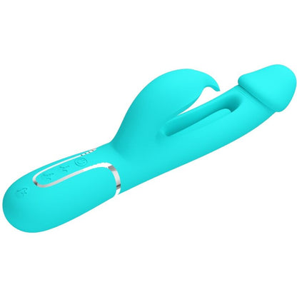 PRETTY LOVE - VIBRATORE DEJON RABBIT 3 IN 1 MULTIFUNZIONE VERDE ACQUA