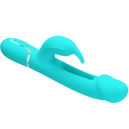 PRETTY LOVE - VIBRATORE DEJON RABBIT 3 IN 1 MULTIFUNZIONE VERDE ACQUA