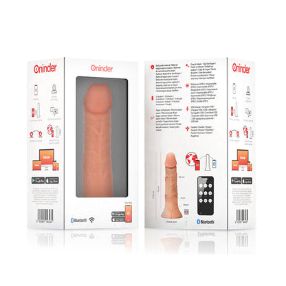 ONINDER - DILDO VIBRATORE PICCOLO BOGOTÁ 9 VELOCITÀ NATURALE 17.5 CM -O- 4 CM - APP GRATUITA