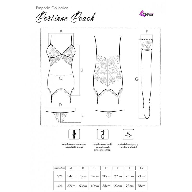 LIVCO CORSETTI FASHION - SET PERSINNE PESCA CORSETTO + SLIP + CALZE