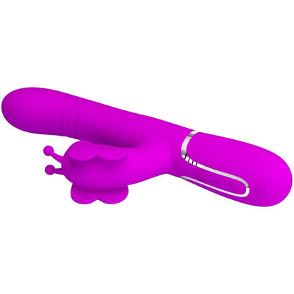 PRETTY LOVE - VIBRATORE MULTIFUNZIONE RABBIT 4 IN 1 FARFALLA FUCSIA