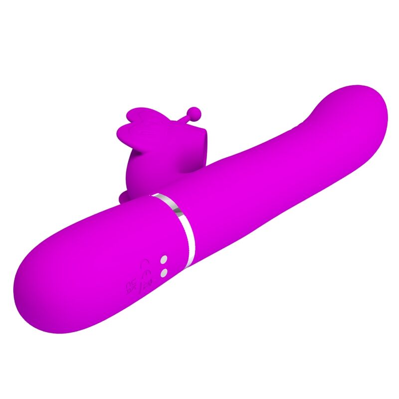 PRETTY LOVE - VIBRATORE MULTIFUNZIONE RABBIT 4 IN 1 FARFALLA FUCSIA