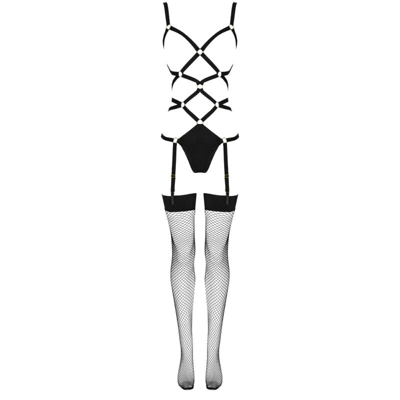 LIVCO CORSETTI FASHION - THIARA LC 20213 SET BODY + CALZE NERO S/M