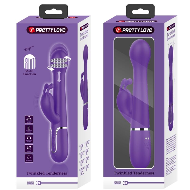 PRETTY LOVE - DEJON VIBRATORE RABBIT 3 IN 1 MULTIFUNZIONE VIOLA